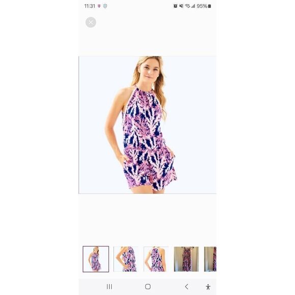 Women's Lilly Pulitzer Beyond The Reef Romper Size Small - Picture 6 of 8